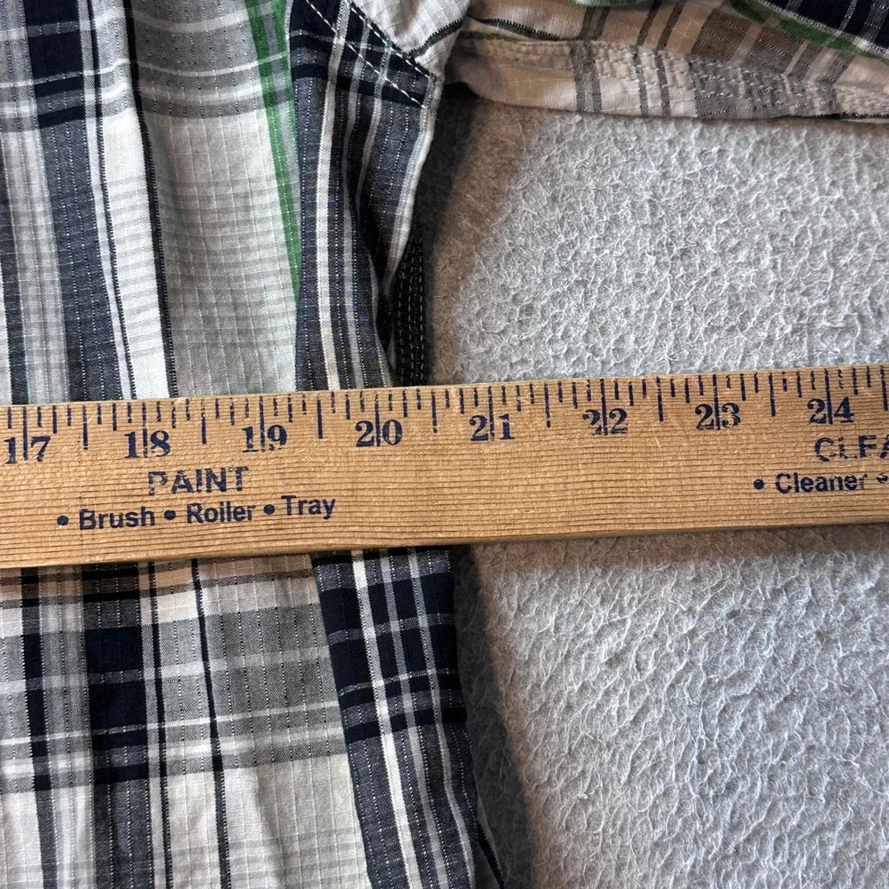 The North Face Shirt Mens L Green Plaid Long Sleeve Button Down Cotton Outdoor